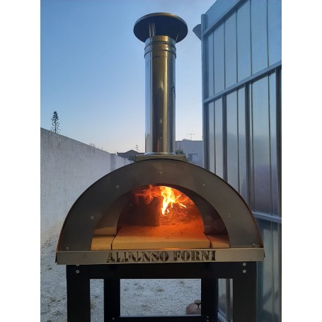 Forno a legna Alfonso 4 pizze Full Optional con carrello - ALFONSO FORNI