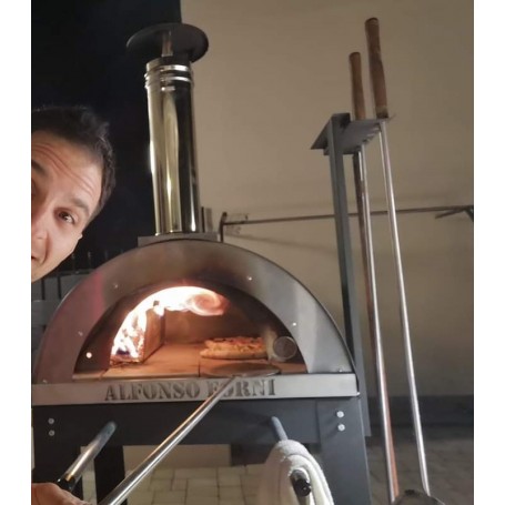 Forno a legna Alfonso 4 pizze Full Optional con carrello - ALFONSO FORNI