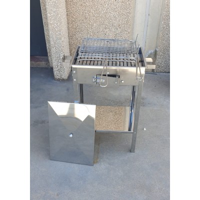 Stainless Steel Barbecue Pan with Charcoal Grill and Tray