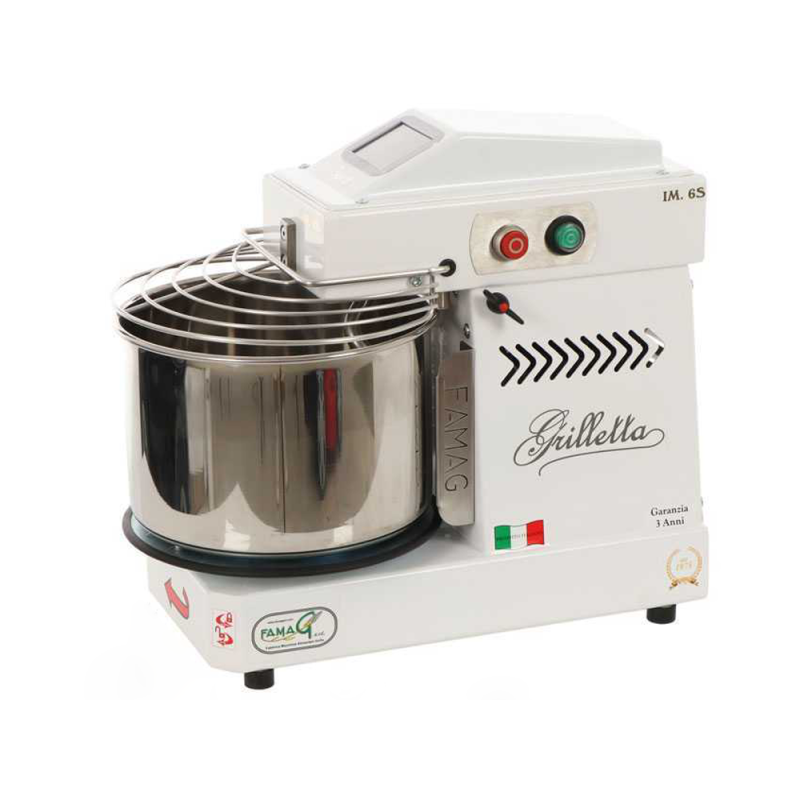 Impastatrice a spirale 6 kg con inversione di rotazione e display LCD