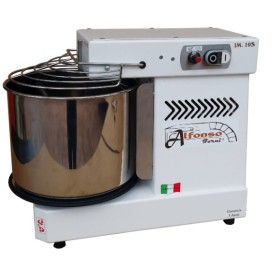 Pétrin spirale de 10 kg à 10 vitesses - Tête fixe et barre de fendage en "S" inclinée Pétrin spirale de 10 kg à 10 vitesses - Tête fixe et barre de fendage en "S" inclinée