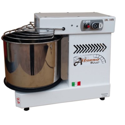 Impastatrice a Spirale da 10 Kg a 10 Velocita' - Testa Fissa e con Barra SpezzaPasta Inclinata a "S"