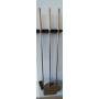 Kit de 3 palas para horno de leña con soporte de pared para las palas