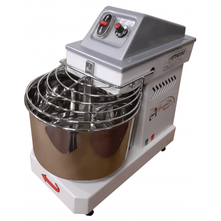 Pétrin spirale de 5 kg à 10 vitesses avec inverseur de rotation HH - tête fixe et barre de fendage de la pâte inclinée en S
