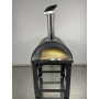 Alfonso 4-Pizza Hybrid Wood-Fired Gas Oven with trolley and door