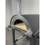 Alfonso 6-Pizza Hybrid Wood-Fired Gas Oven with trolley and door