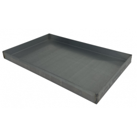 Aluminised sheet metal baking tray for stove and oven 25x40x3 cm Aluminised sheet metal baking tray for stove and oven 25x40x3 cm