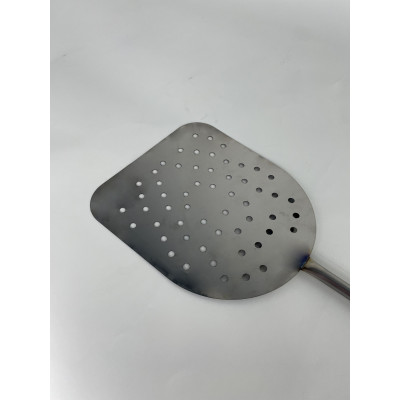Square perforated shovel, for wood-burning oven