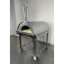Alfonso 6-Pizza Hybrid Wood-Fired Gas Oven with trolley and door