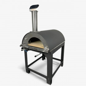 Alfonso Gas Wood-Fired Oven 6 Pizzas Hybrid with trolley and door Alfonso Gas Wood-Fired Oven 6 Pizzas Hybrid with trolley and door