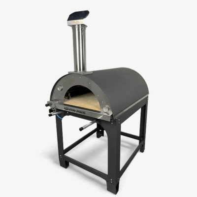 Alfonso Four à gaz au feu de bois 6 Pizzas Hybride avec chariot et porte