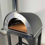 Alfonso 2-Pizza Hybrid Wood-Fired Gas Oven with trolley and door