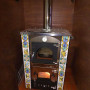 Esmeralda Mini Wood-Burning Stove and Oven with Caltagirone Enamel Tiles, 15 kW