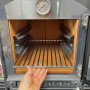 Mini-Holzofen Esmeraldamit Warmluftzirkulation und Kacheln aus Caltagirone