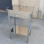 Poêle à barbecue en acier inoxydable avec grille à charbon et plateau