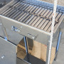 Poêle à barbecue en acier inoxydable avec grille à charbon et plateau