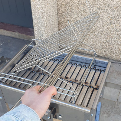 Vassoio Griglia Per Barbecue In Acciaio Inox - 22x22x8 Cm - Per Verdure, Carne E Pesce - Foto 5