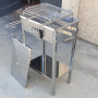 Stainless Steel Barbecue Pan with Charcoal Grill and Tray