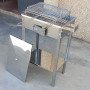 Stainless Steel Barbecue Pan with Charcoal Grill and Tray
