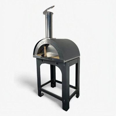 Horno de leña Alfonso para 2 pizzas con carrito, puerta y pirómetro