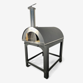 Holzofen Alfonso für 6 Pizzen mit Rollwagen, Tür und Pyrometer