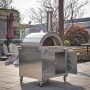 Holzofen Alfonso für 4 Pizzen mit Rollwagen, Tür und Pyrometer