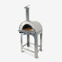 Alfonso 2-Pizza Hybrid Wood-Fired Gas Oven with trolley and door