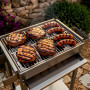 Fornacella-Grill aus Edelstahl 304 mit Holzkohle-Rost und Auffangschale