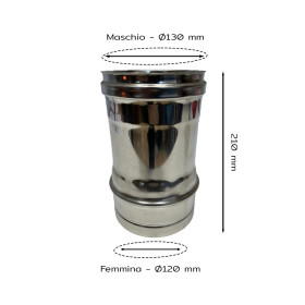 120 mm to 130 mm male/female concentric reducer