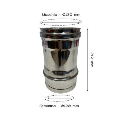 Konzentrischer Übergangsstück, Außengewinde/Innengewinde, von 120 mm auf 130 mm