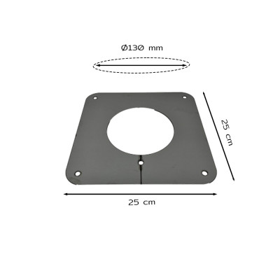 Piastra Copriforo 25x25 cm - diametro 130 mm