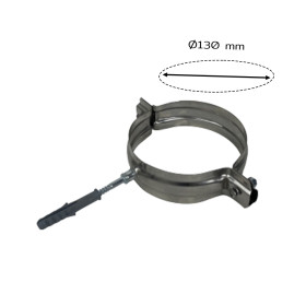 Set of two wall-mounted pipe clamps, wall bracket diameter 130 mm