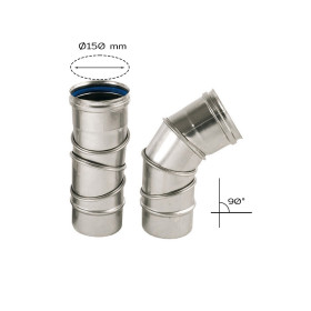 90-degree swivel elbow, 150 mm diameter