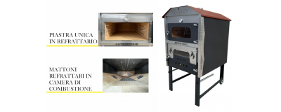 Alfonso Forni static wood-burning oven, all covered in refractory