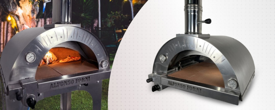 Alfonso 2 Pizza's Hybrid, an oven that offers you the choice of traditional wood and/or the convenience of the burner.