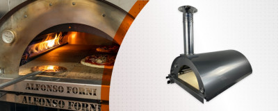 Alfonso 6: Horno híbrido de gas y leña para pizzas