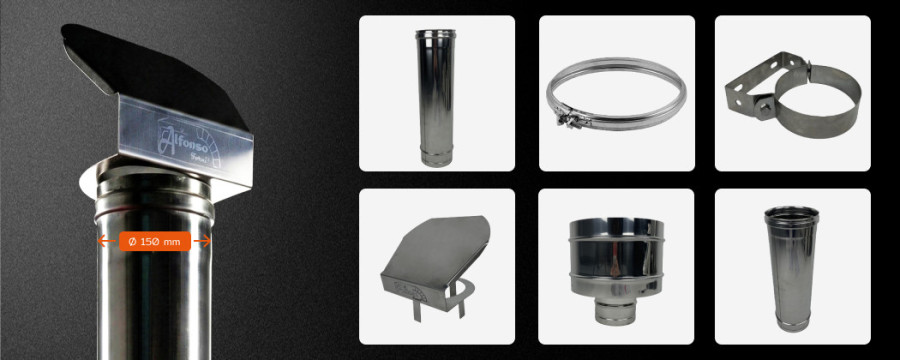 150 mm Flue Pipes for Professional Ovens | Alfonso Forni