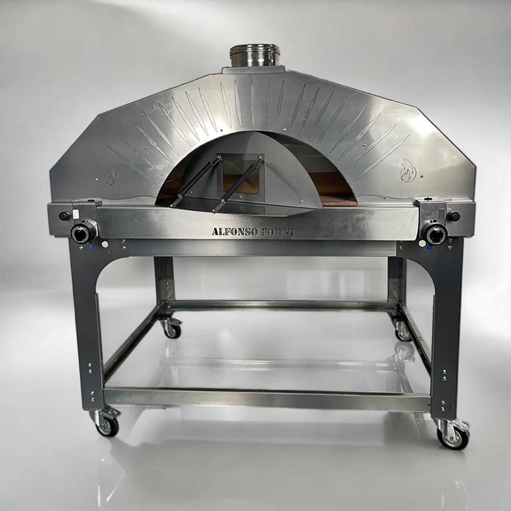 La distribuzione uniforme del calore nel Forno ibrido a legna/gas Alfonso 12 Pizze Professional