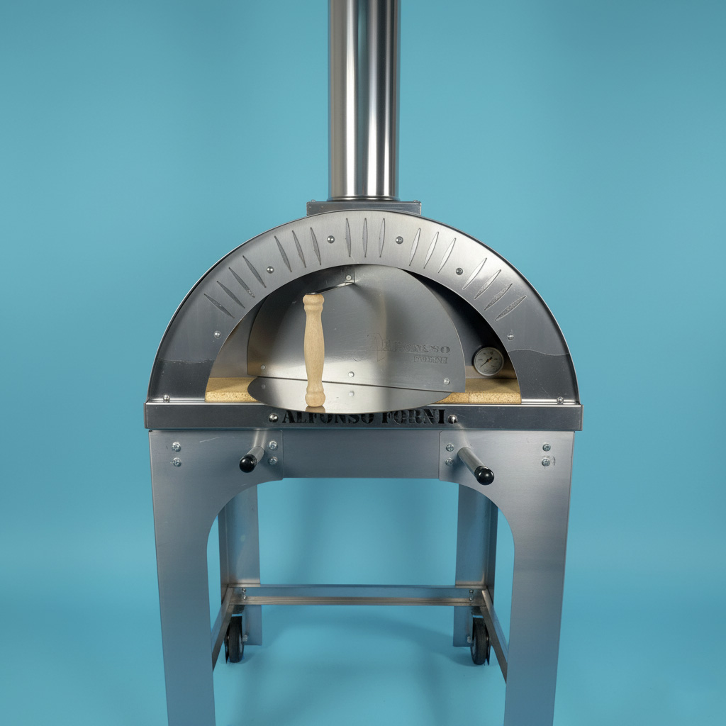 Forno a legna Alfonso 2 pizze con carrello, portina e pirometro