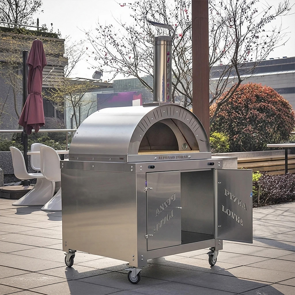  Forno a legna Alfonso 4 Pizze con carrello chiuso