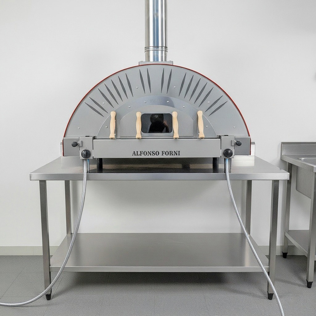 Forno ibrido a legna e gas Alfonso 10 Pizze Professional per pizzeria