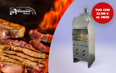 Barbecue Vulcano in Acciaio Inox con Girarrosto automatico