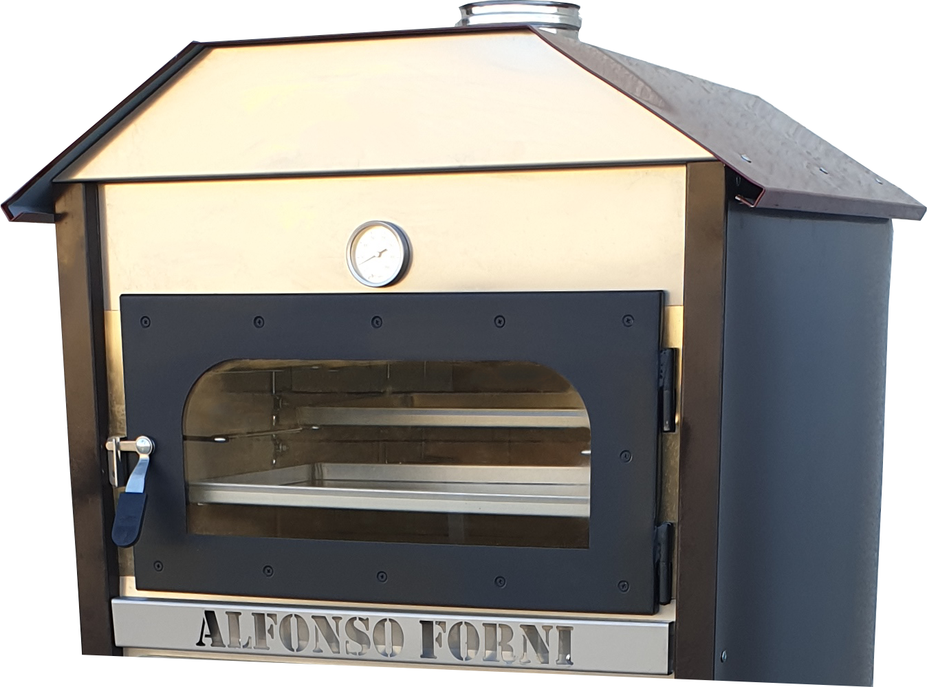 camera di cottura del forno a legna Luxor V2 con refrattari e capienza di 8 teglie