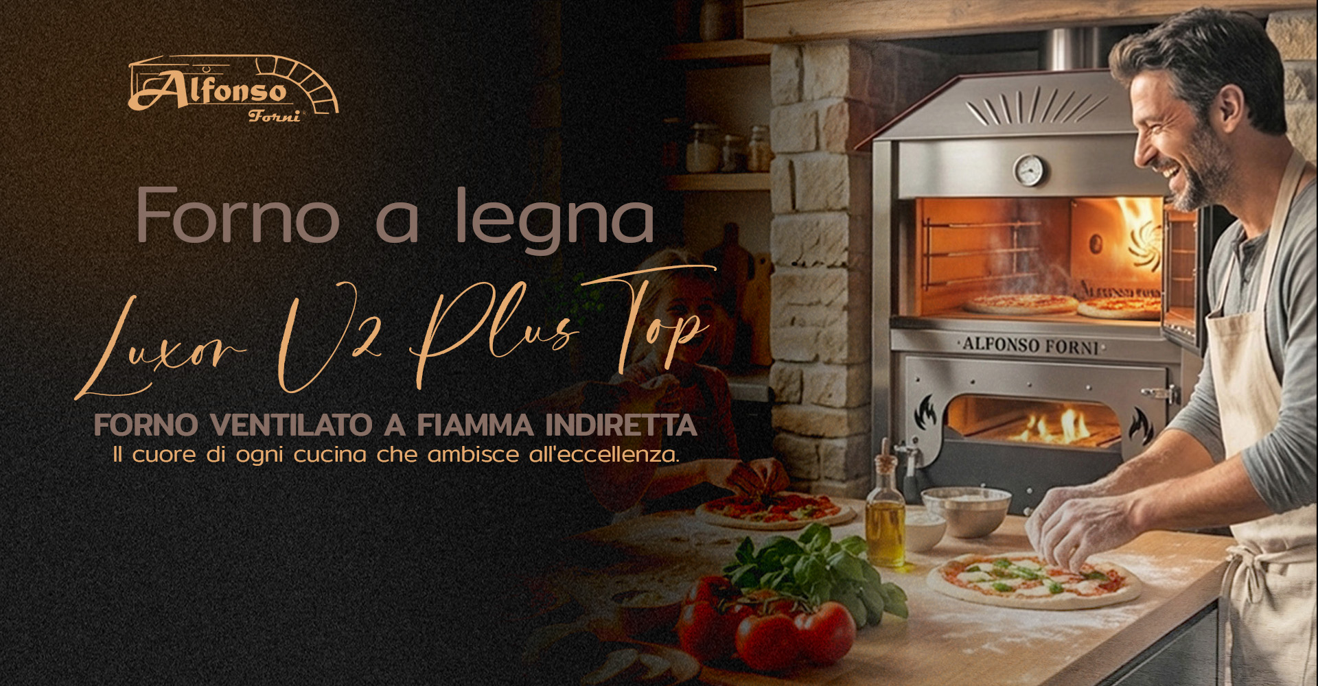 Forno a legna ventilato a cottua indiretta Luxor V2 Plus Top