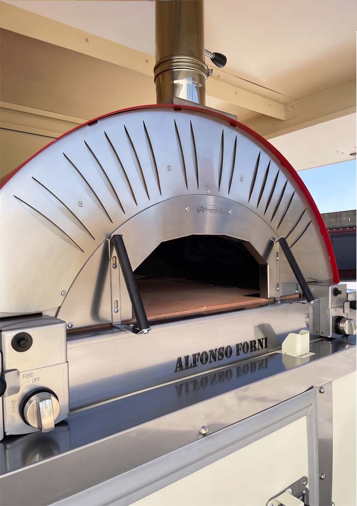 Forno a gas Alfonso 4 Pizze ibrido Professional dettaglio