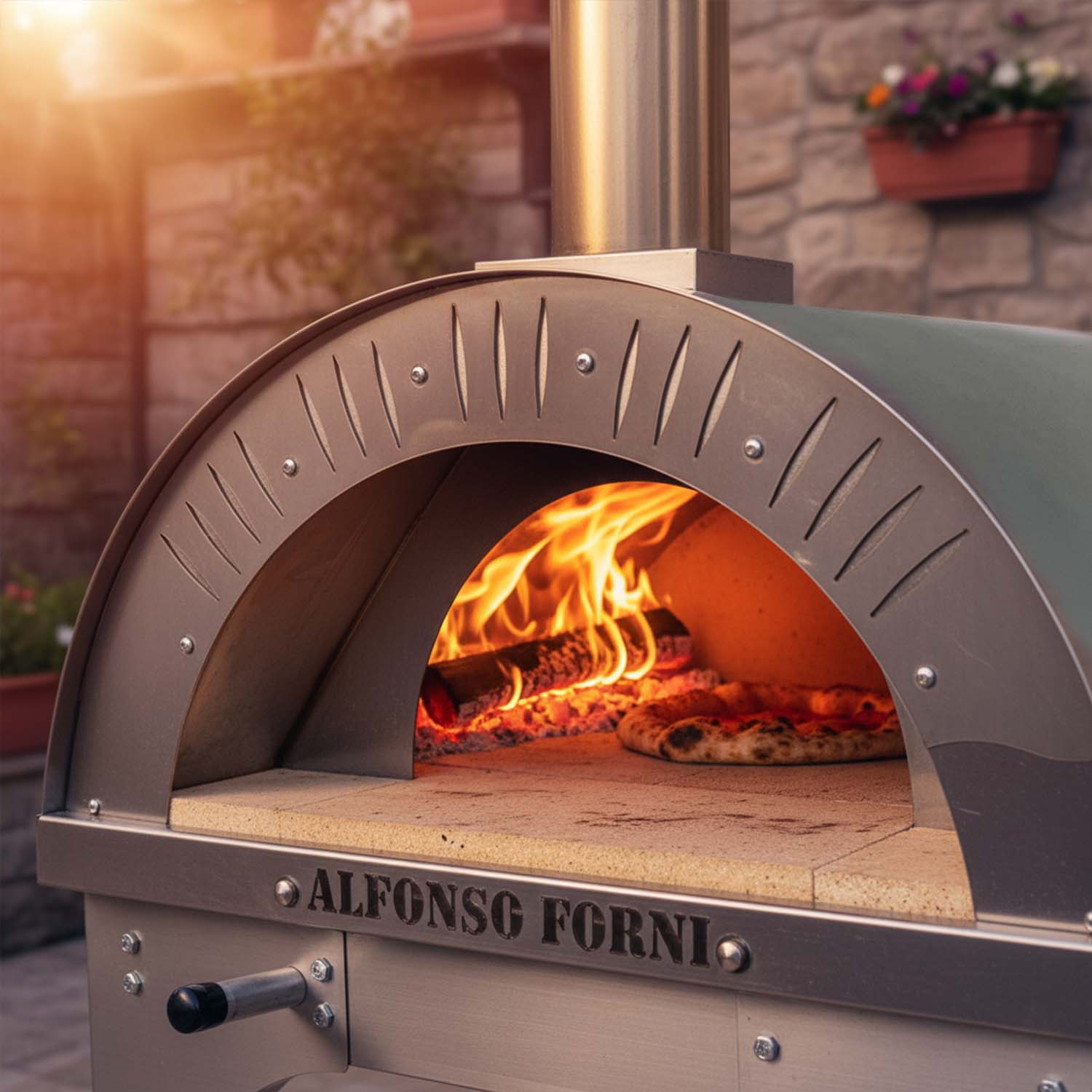 La distribuzione uniforme del calore nel Forno a legna Alfonso 2 Pizze  con portina e carrello