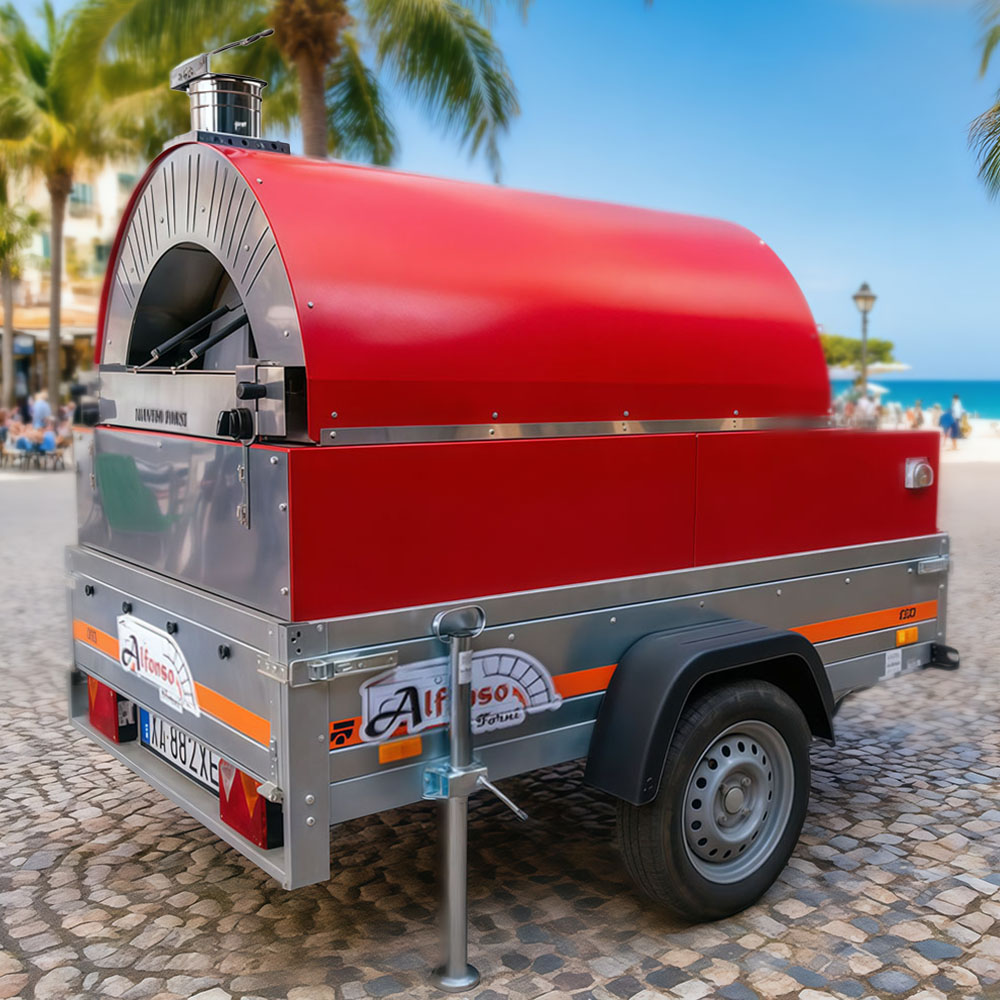Pizza Trailer con Forno ibrido a Legna/Gas Alfonso 10 Pizze Professional
