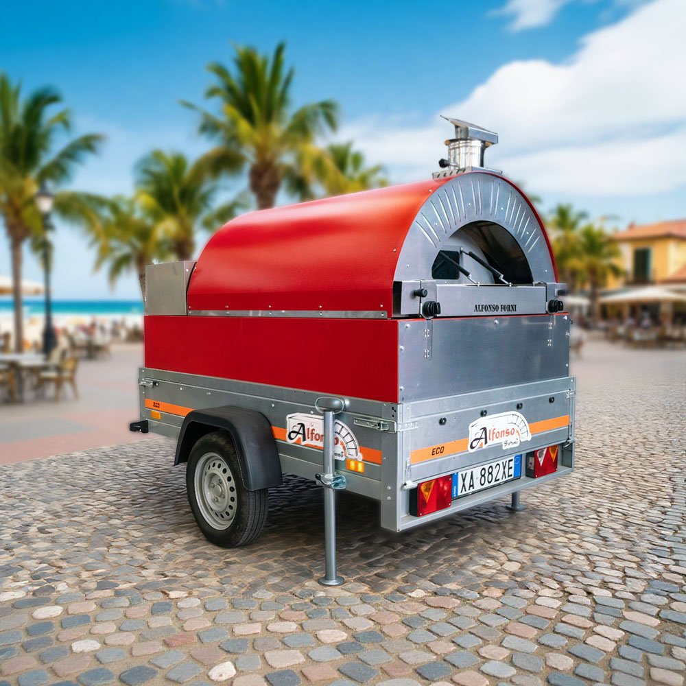 Pizza Trailer con forno ibrido Alfonso ibrido 10 pizze Professional