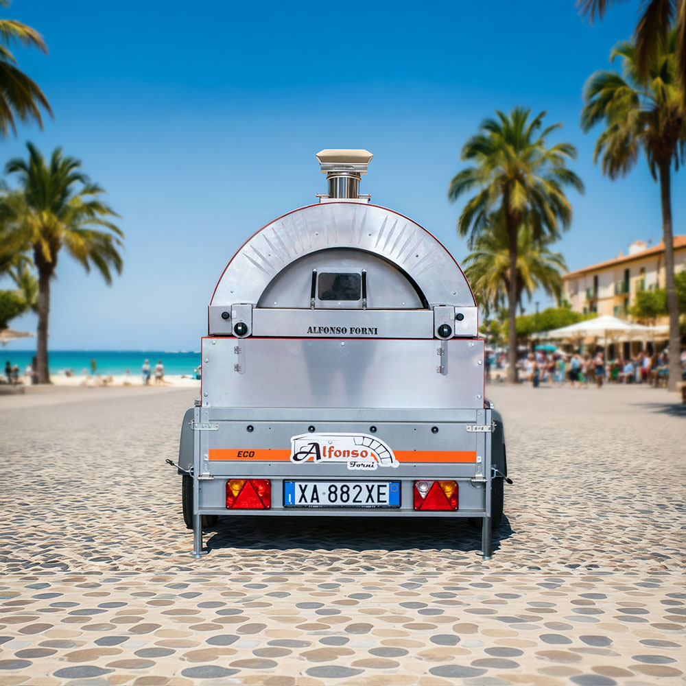 Attrezzatura Pizza Trailer con forno ibrido Alfonso 10 pizze"